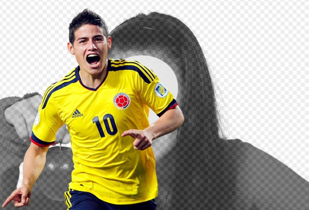 Fotomontagem com James Rodriguez, da Colômbia. ..