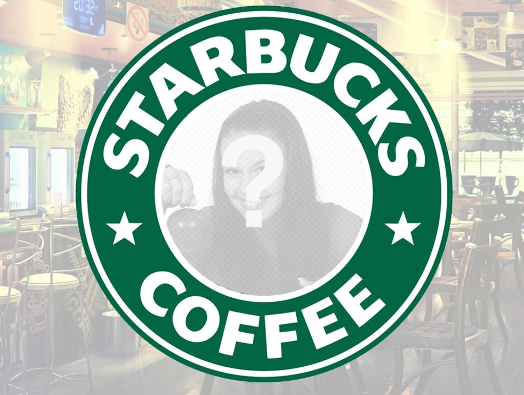Definir o famoso logotipo da Starbucks Coffee, um espaço circular para colocar suas fotos. ..