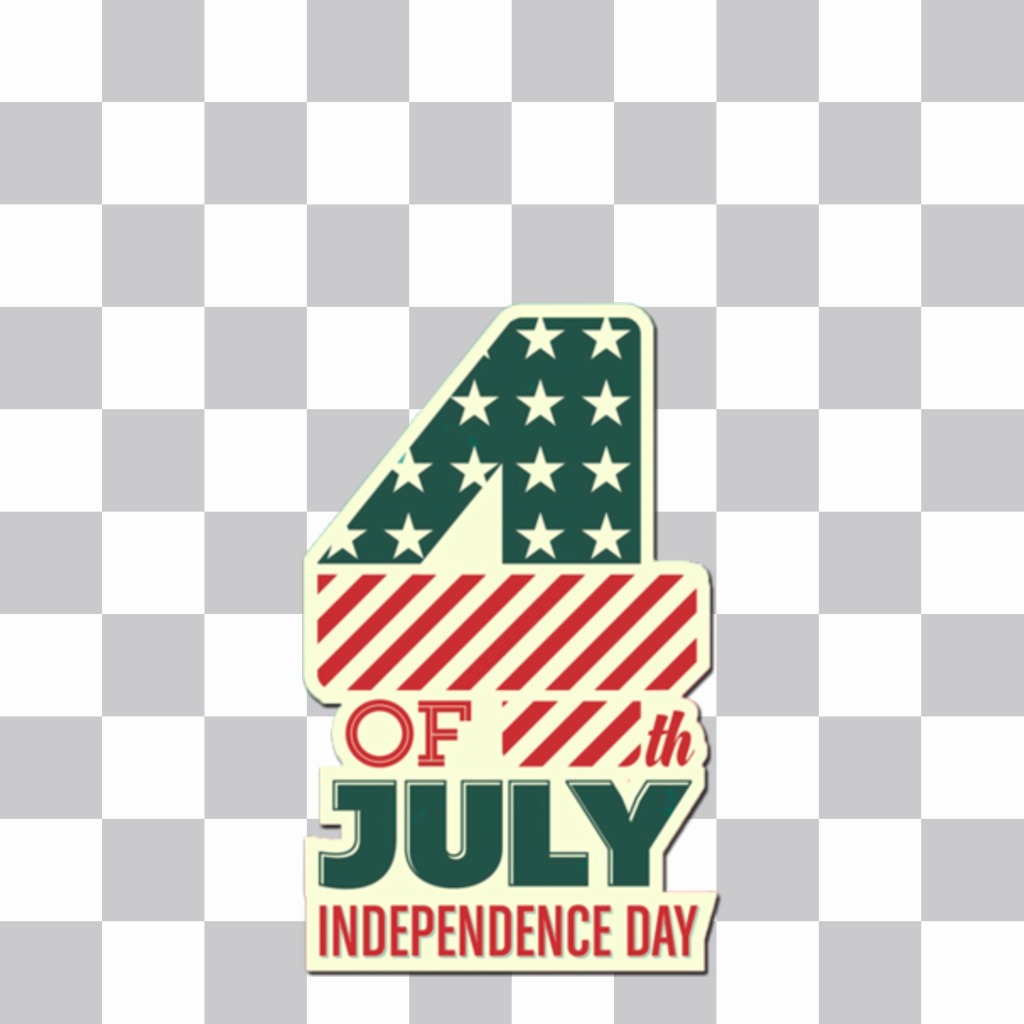 Etiqueta de julho, o 4 º para celebrar o Dia da Independência dos Estados Unidos. ..
