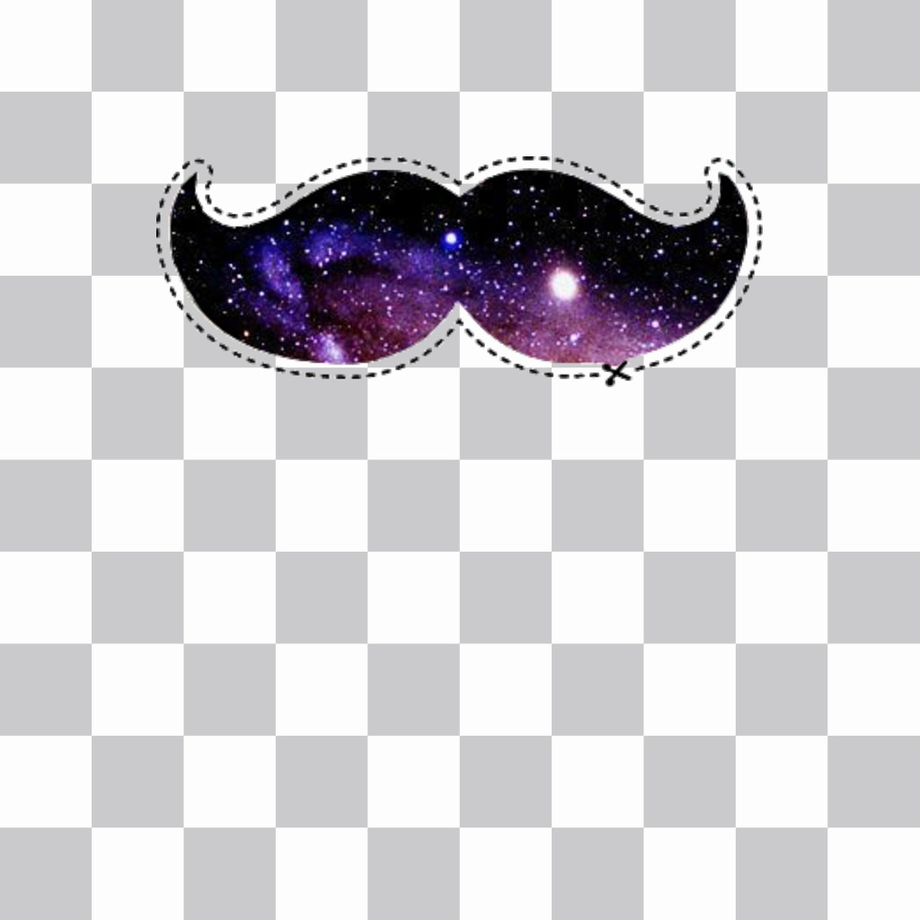 Etiqueta de um bigode com um fundo do espaço. ..