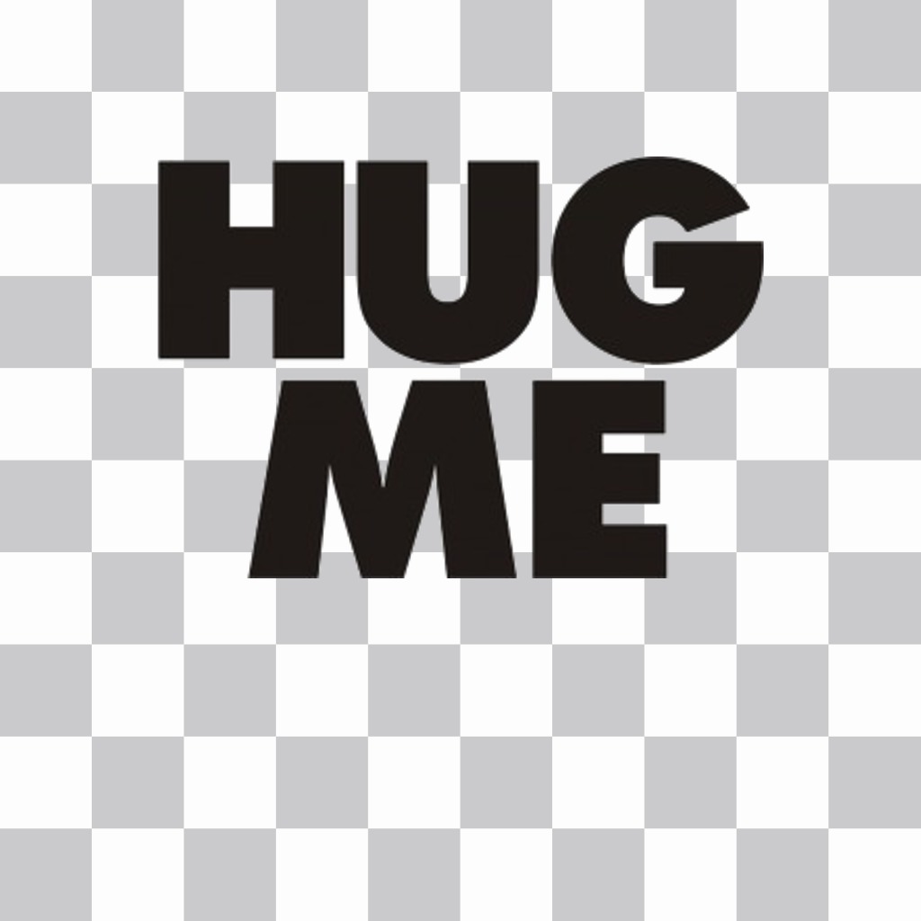 Etiqueta com HUG texto ME na cor preta para as suas fotos ..
