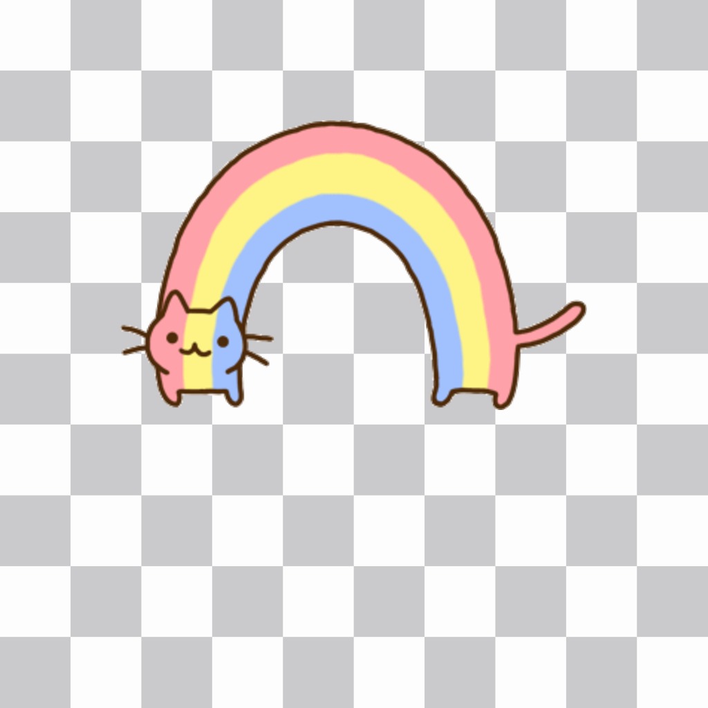 Etiqueta de um gato com as cores do arco-íris ..