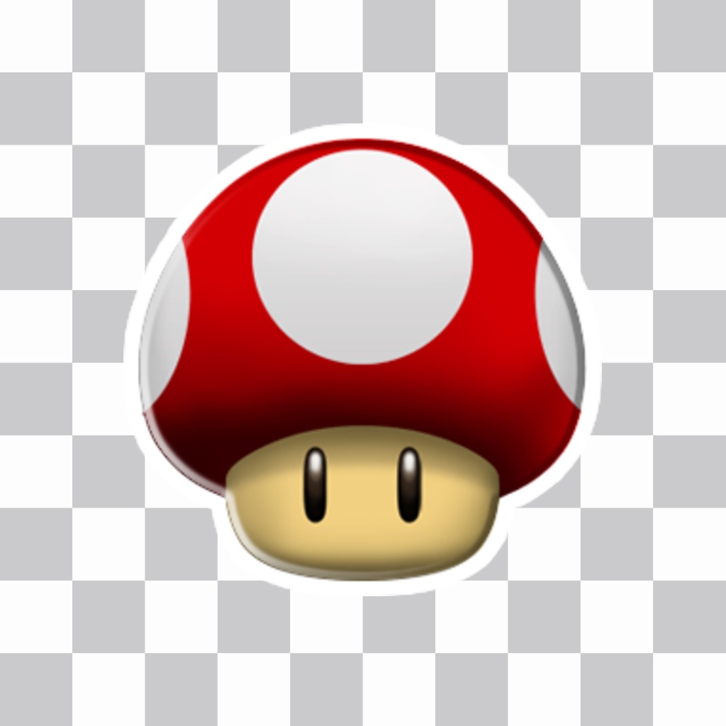 Etiqueta com cogumelo vermelho Mario Bros ..