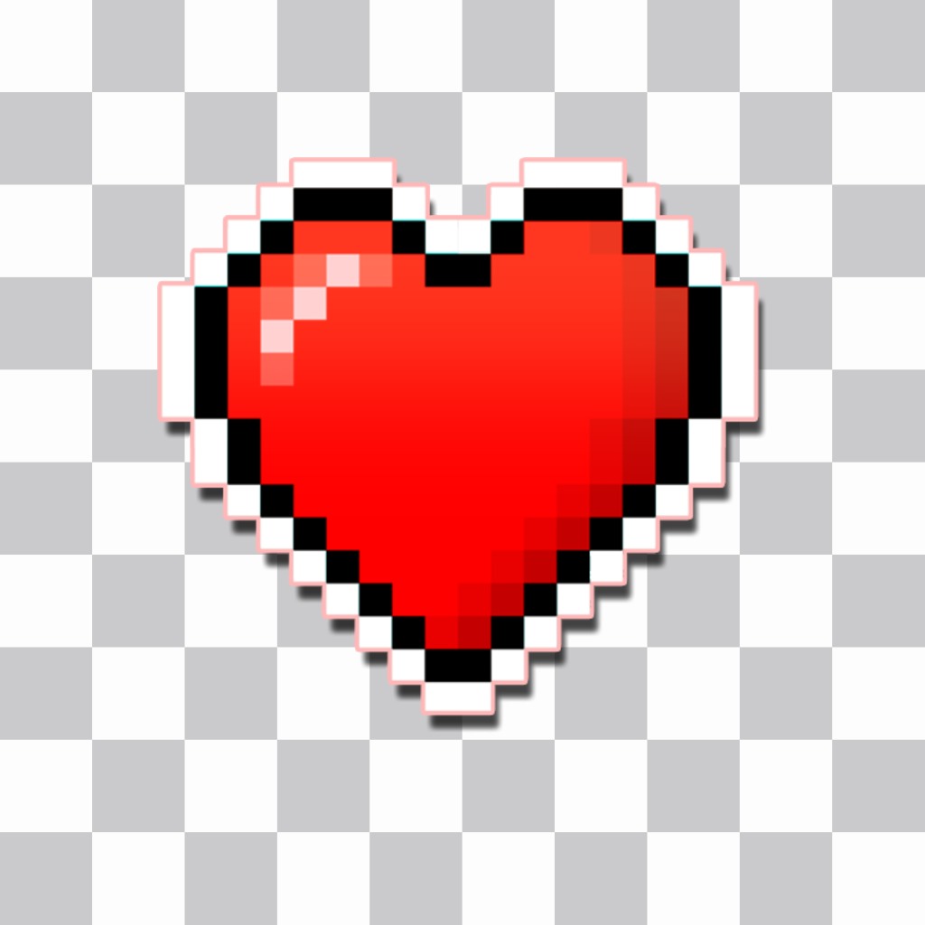 A etiqueta do coração pixelizada ..