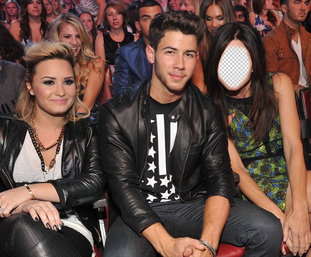 Fotomontagem para posar com Joe Jonas e Demi Lovato. ..