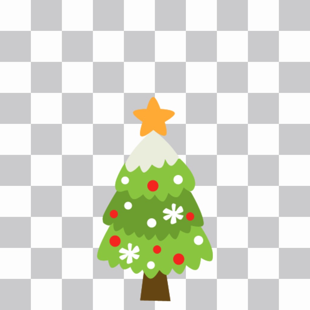 etiqueta em linha de uma árvore de Natal agradável para decorar suas fotos ..