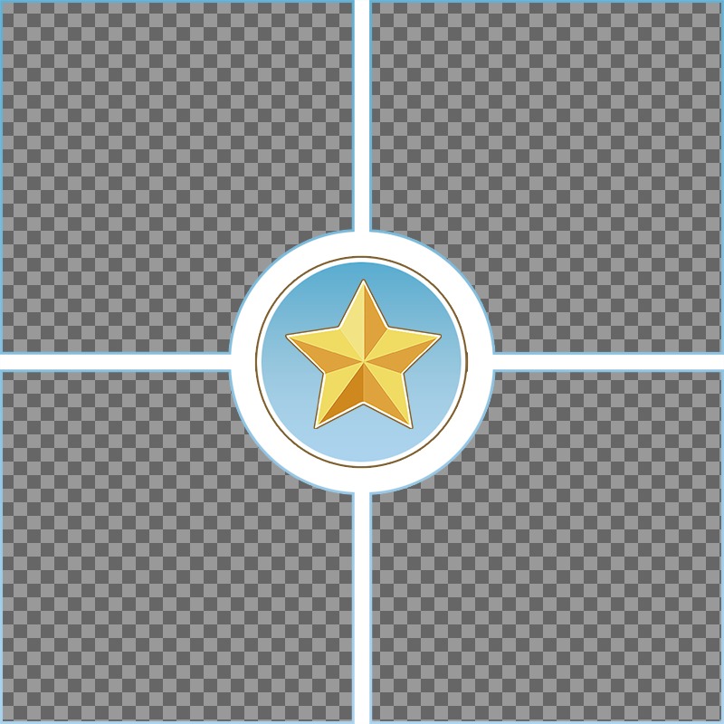 Criar uma colagem de quatro fotos com uma estrela. ..