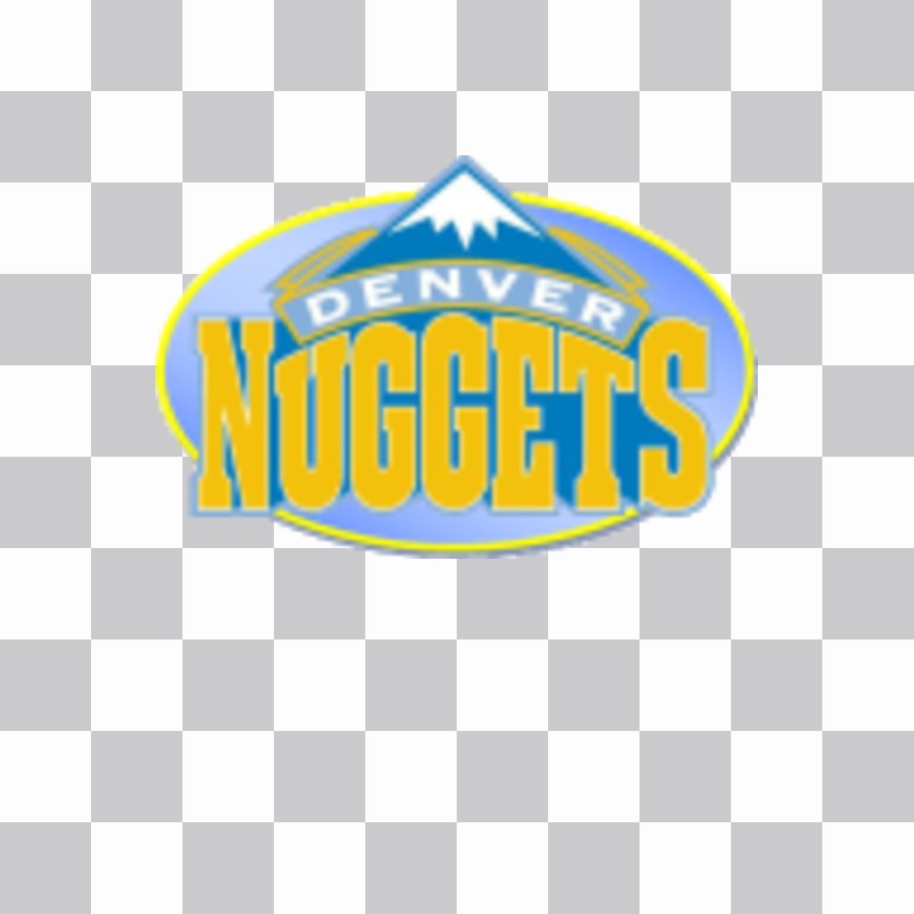 Etiqueta com o logotipo do Denver Nuggets. ..