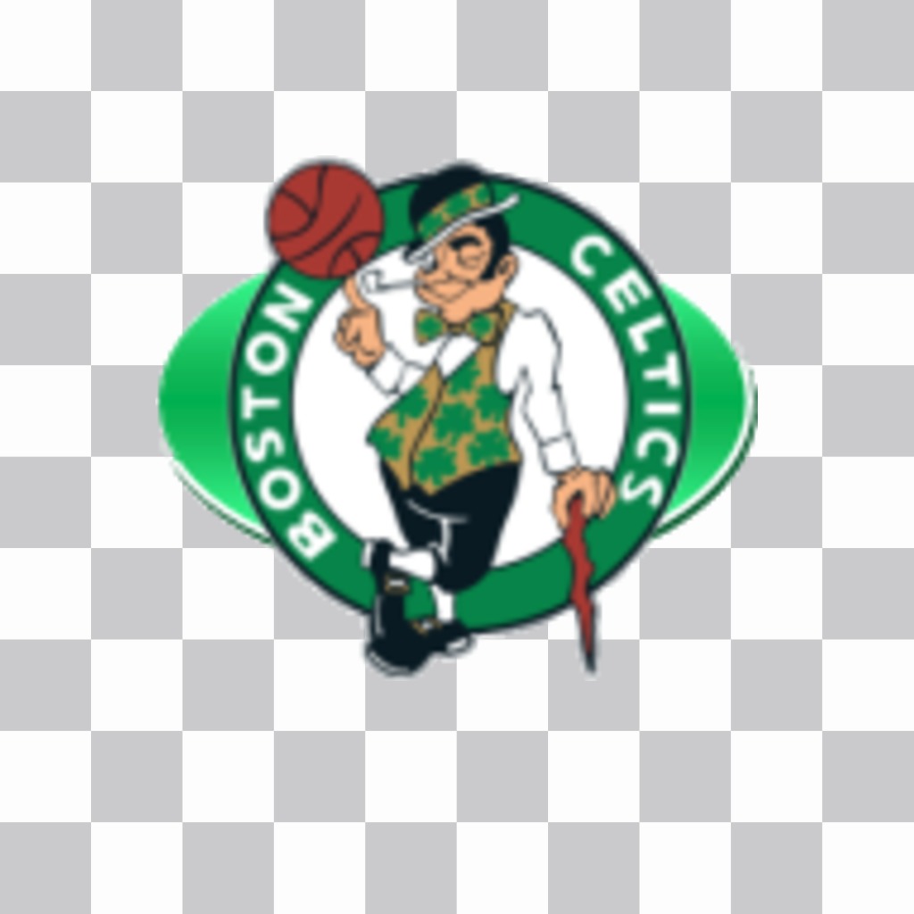 Etiqueta do logotipo do Boston Celtics. ..