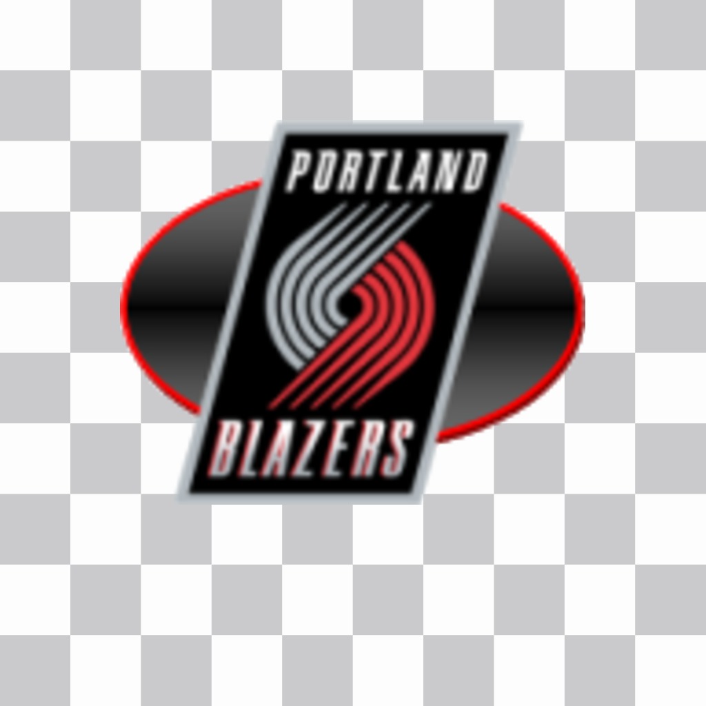 Etiqueta com o logotipo dos Blazers em Portland. ..
