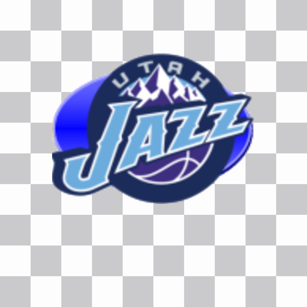 Etiqueta com o logotipo do Utah Jazz. ..