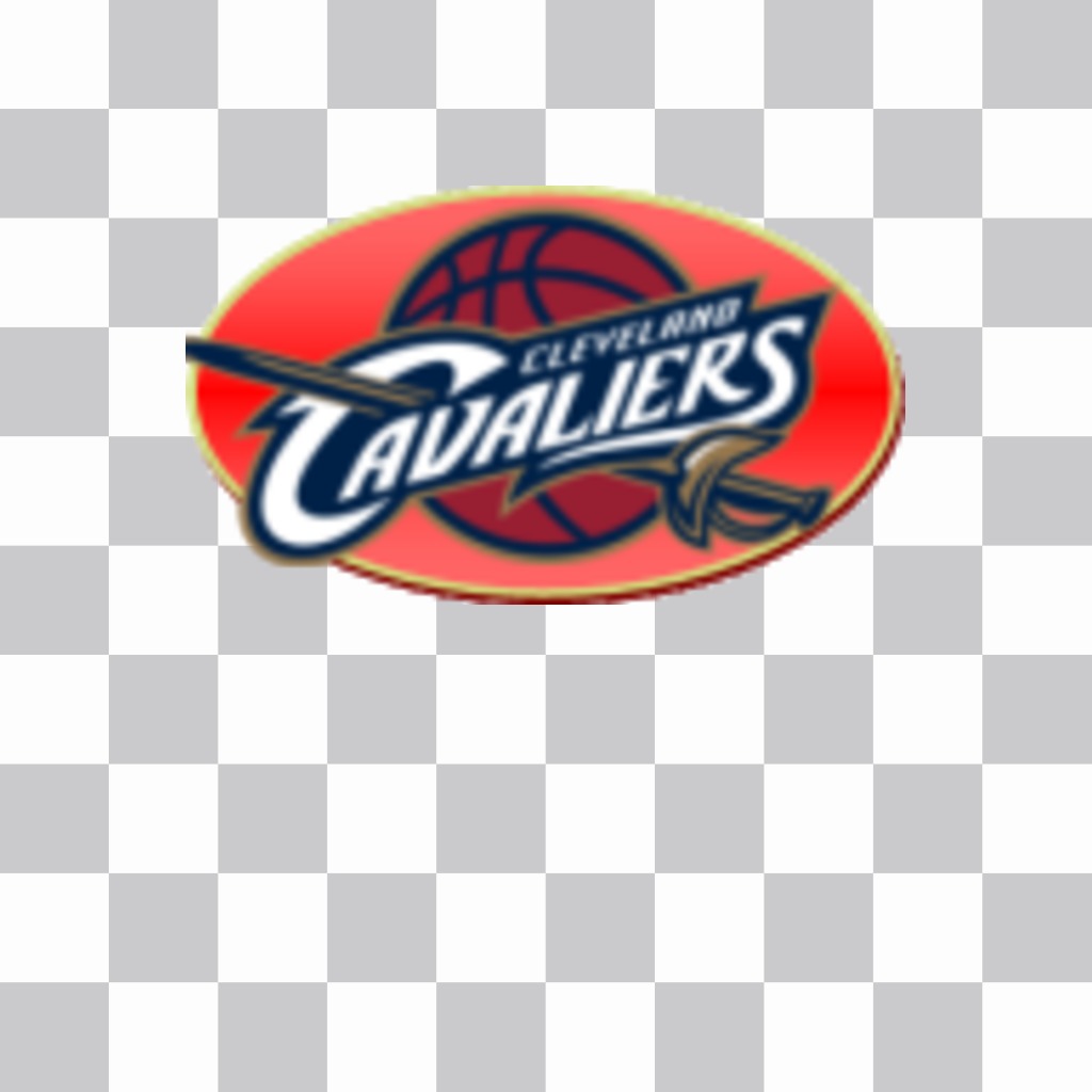 Etiqueta com o logotipo do Cleveland Cavaliers. ..