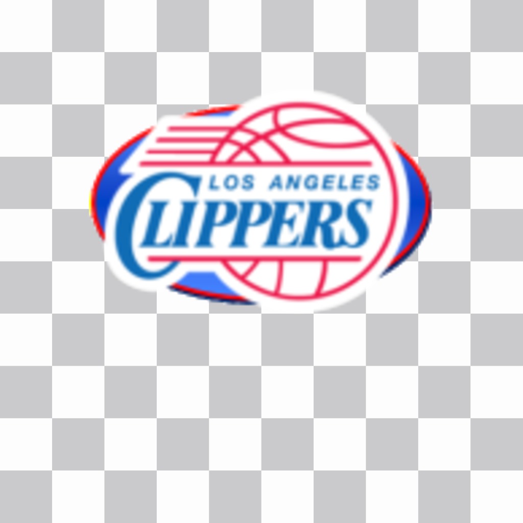 Etiqueta com o logotipo da equipa de NBA Los Angeles Clippers. ..