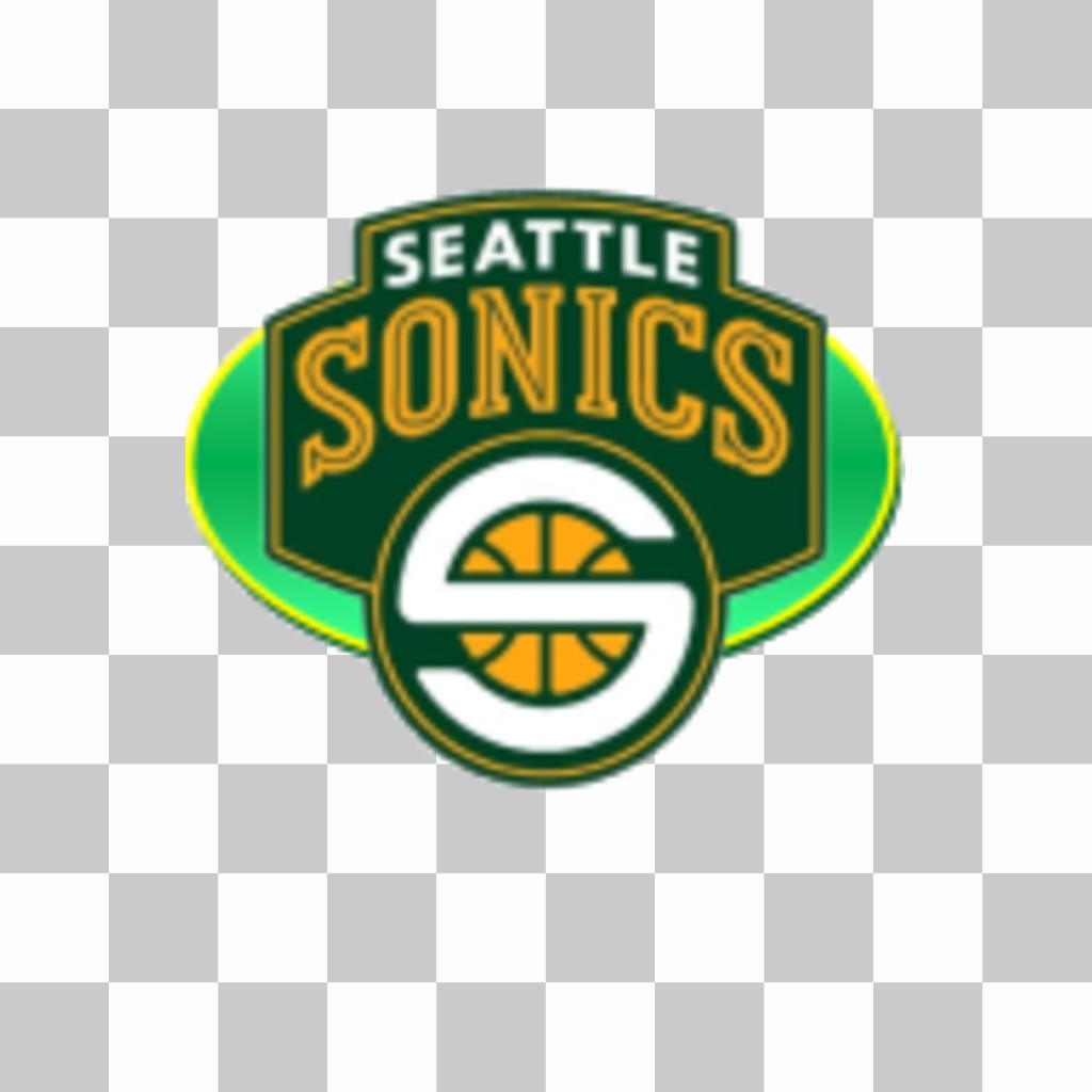 Etiqueta com o logotipo do Seattle SuperSonics. ..