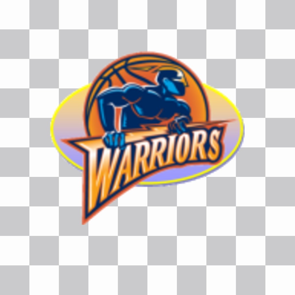 Etiqueta com o logotipo dos Golden State Warriors. ..