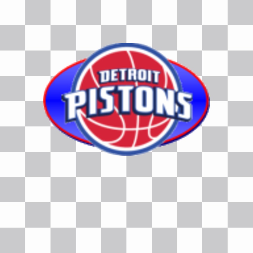 Etiqueta com o logotipo do Detroit Pistons. ..