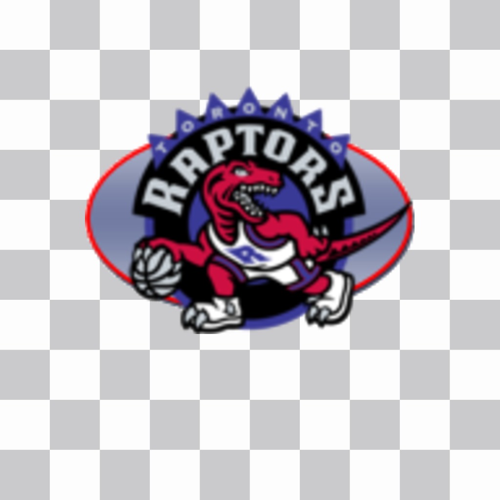Etiqueta com o logotipo do Toronto Raptors. ..