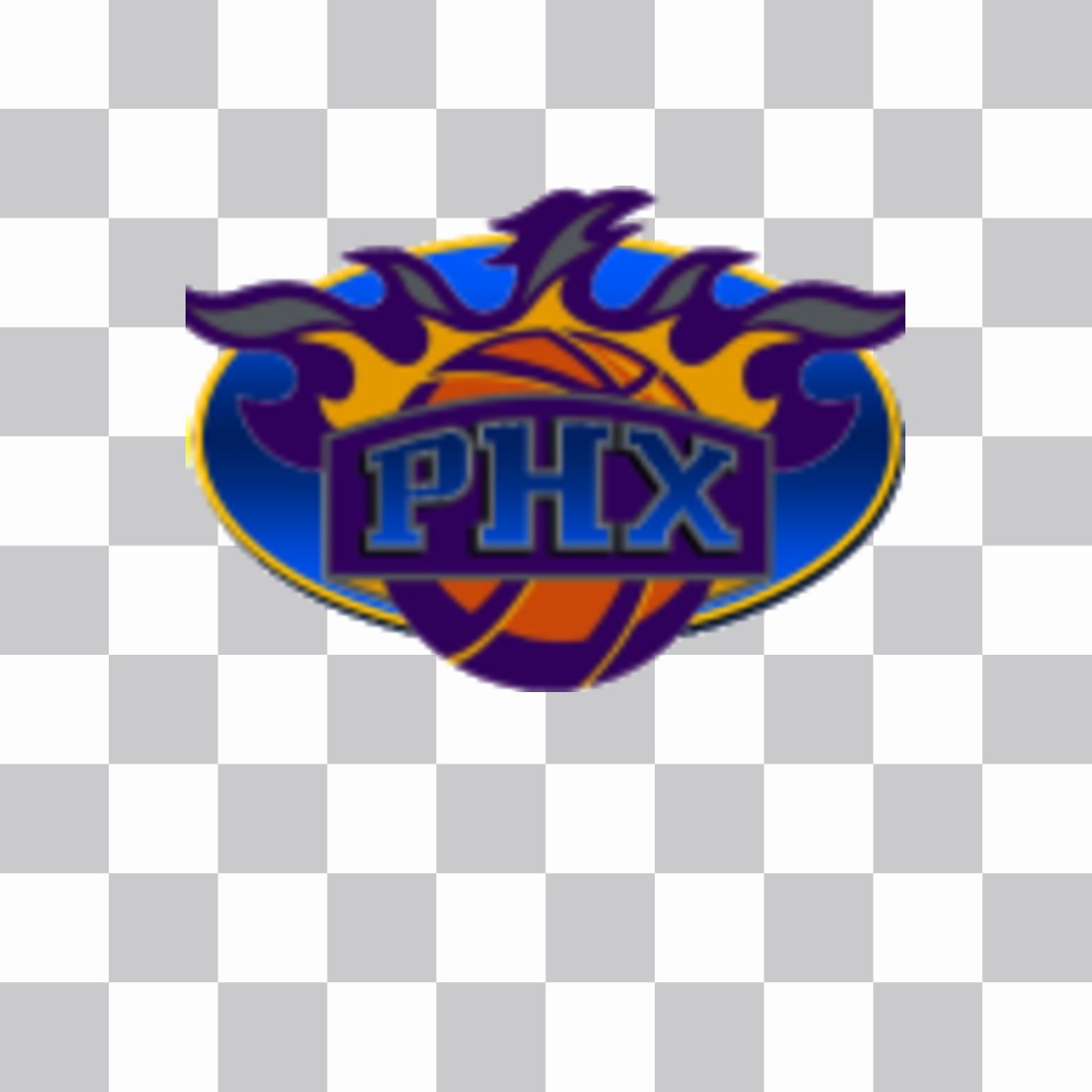 Etiqueta com o logotipo do Phoenix Suns. ..