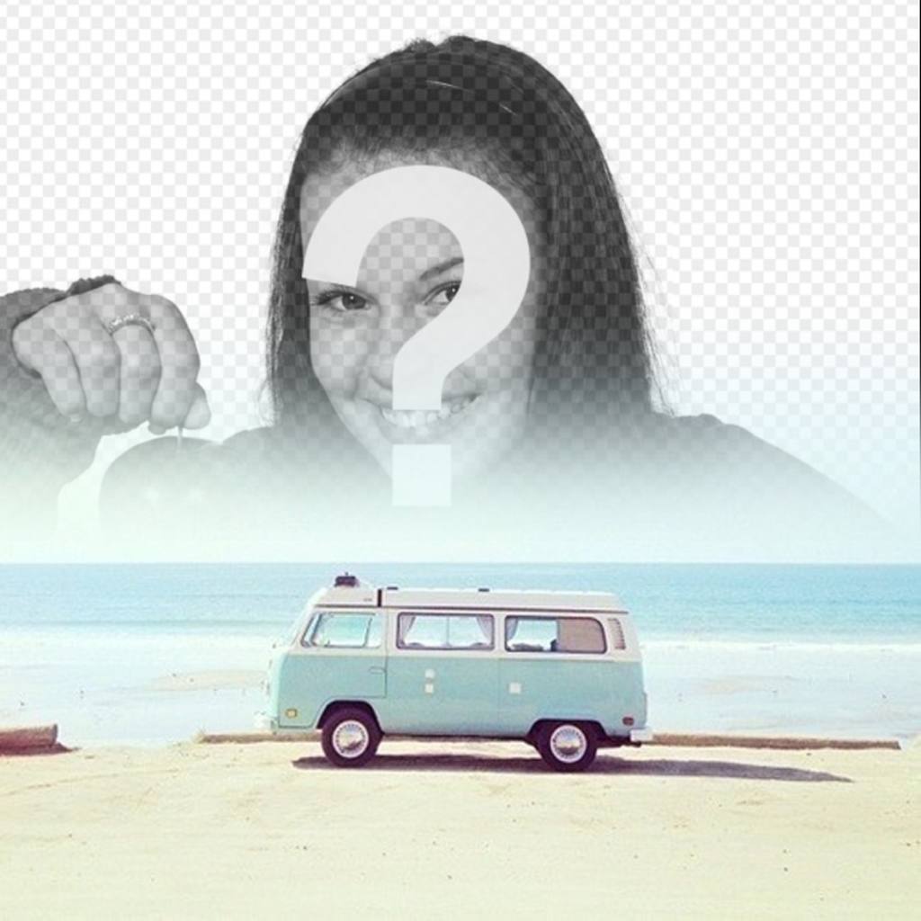 Hipster fotomontagem com uma van ..
