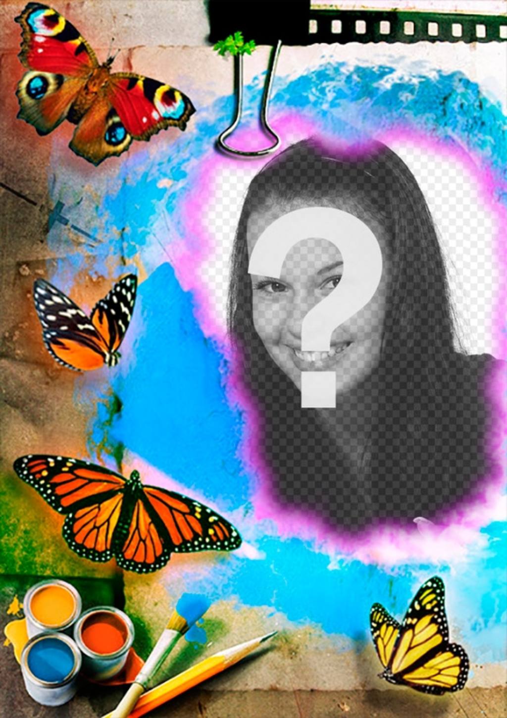 Colagem com uma tela de desenho e pintura ..