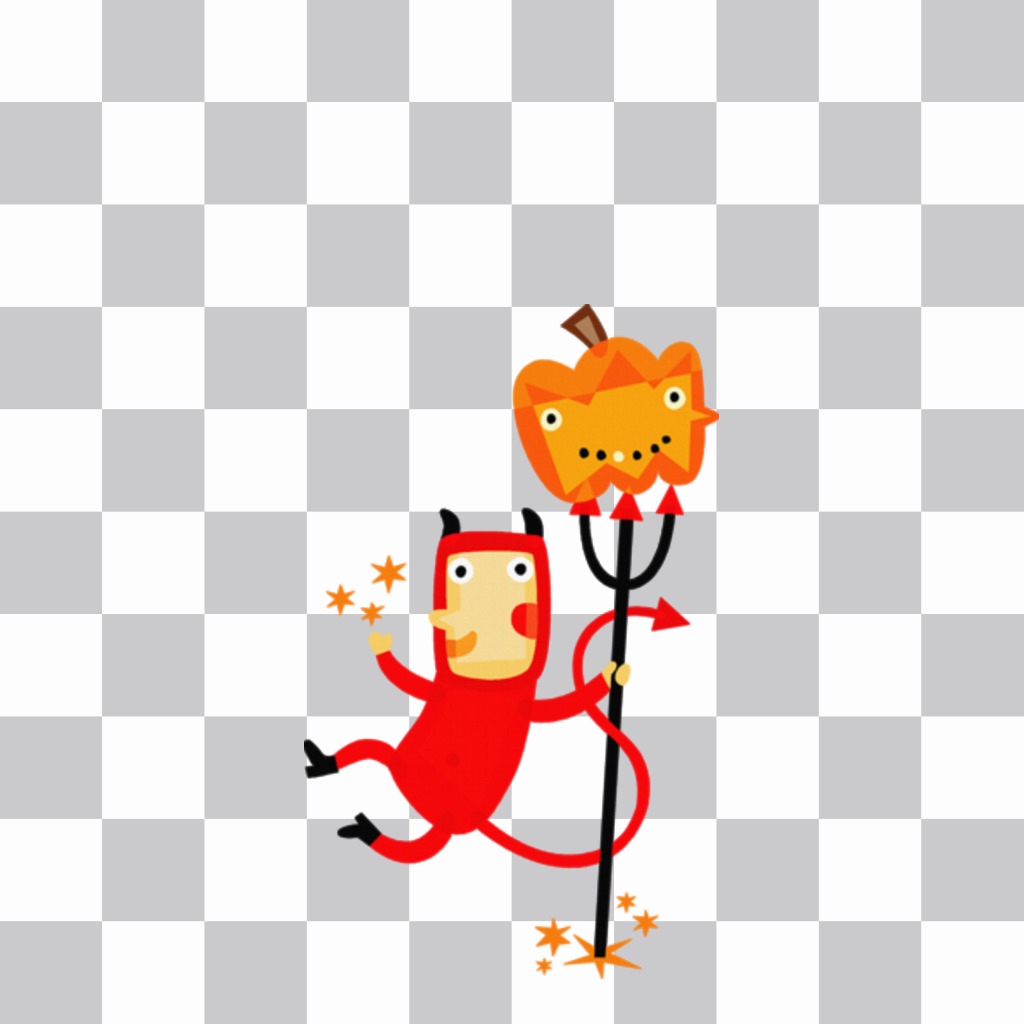 Etiqueta de um diabo e um ..