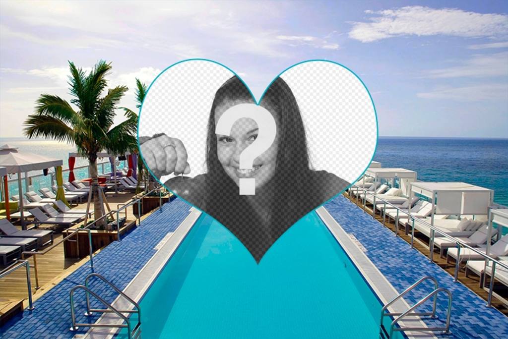Fotomontagem de verão para colocar sua foto junto com uma luxuosa piscina ..