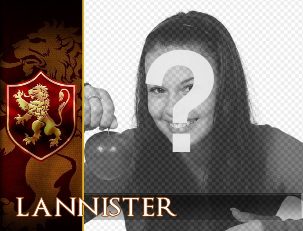 Fotomontagem com o escudo da casa Lannister ..