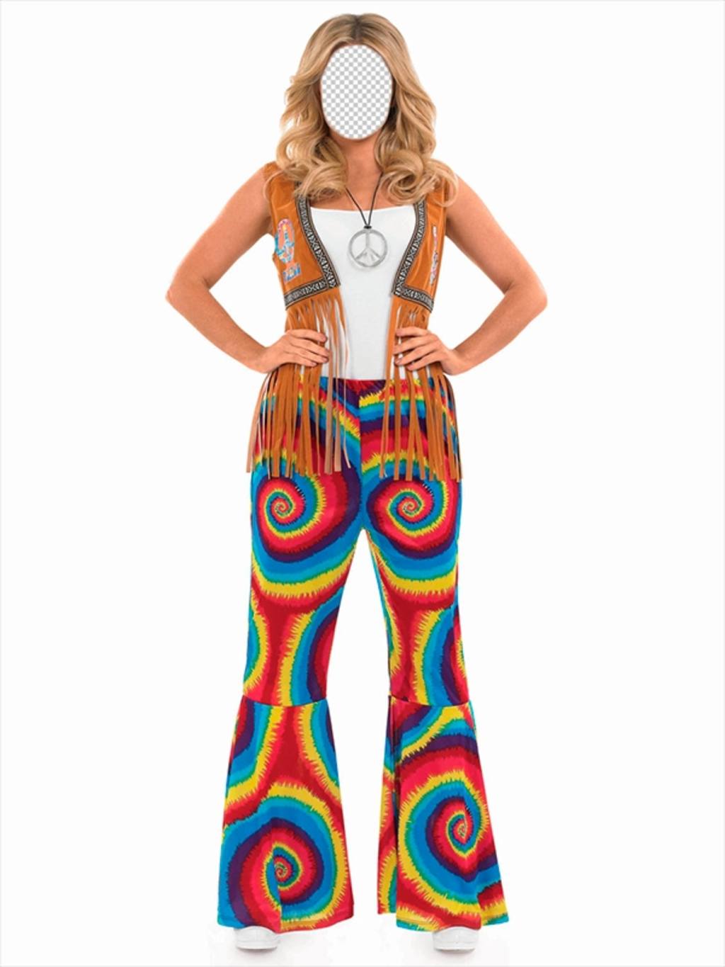 fotomontagem on-line para colocar seu rosto em uma mulher hippie ..