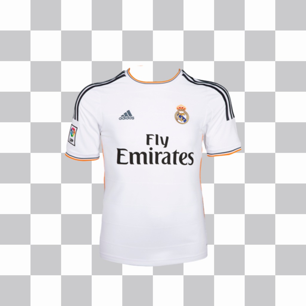 Etiqueta para colocar a camisa do Real Madrid em sua foto ..