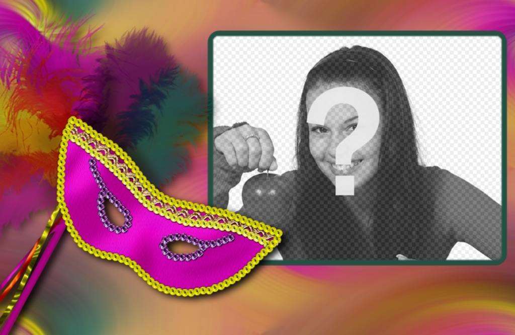 Fotomontagem de uma máscara veneziana para o Carnaval ..