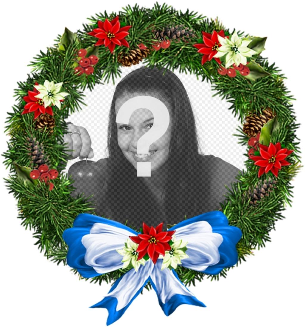 Moldura para fotos em forma de ornamento redondo de Natal ..