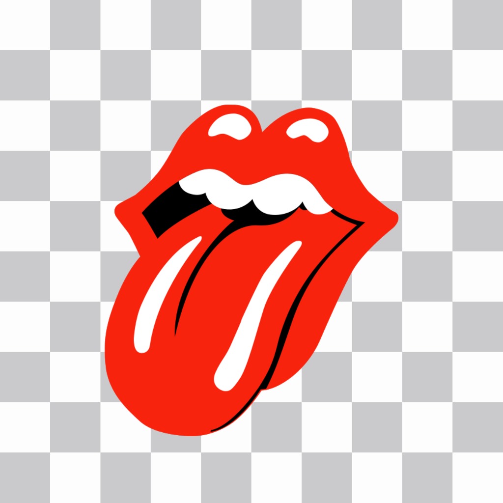 Fotomontagem da língua dos Rolling Stones que você pode colocar em suas fotos como uma etiqueta. editor on-line ..