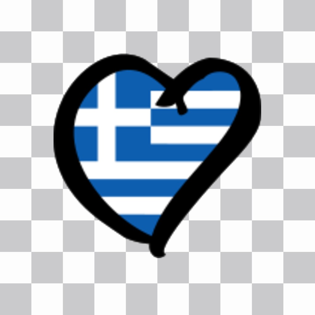 Grécia formato de coração bandeira de colocar suas fotos em seu perfil como uma..