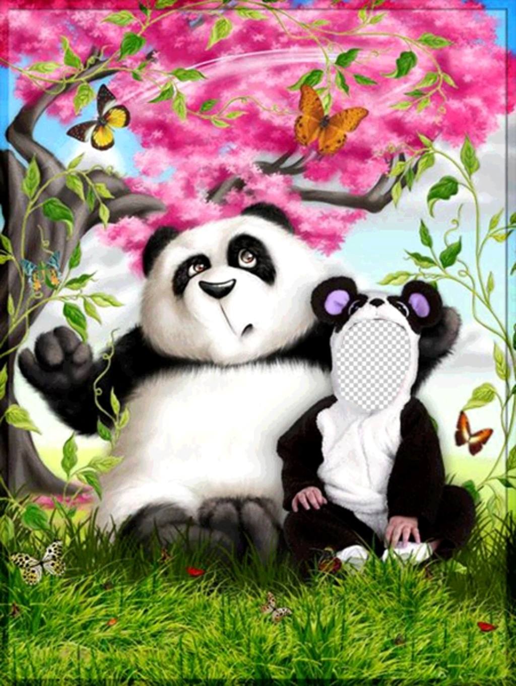 traje da panda que você pode editar on-line e gratuito Montagem da foto ..
