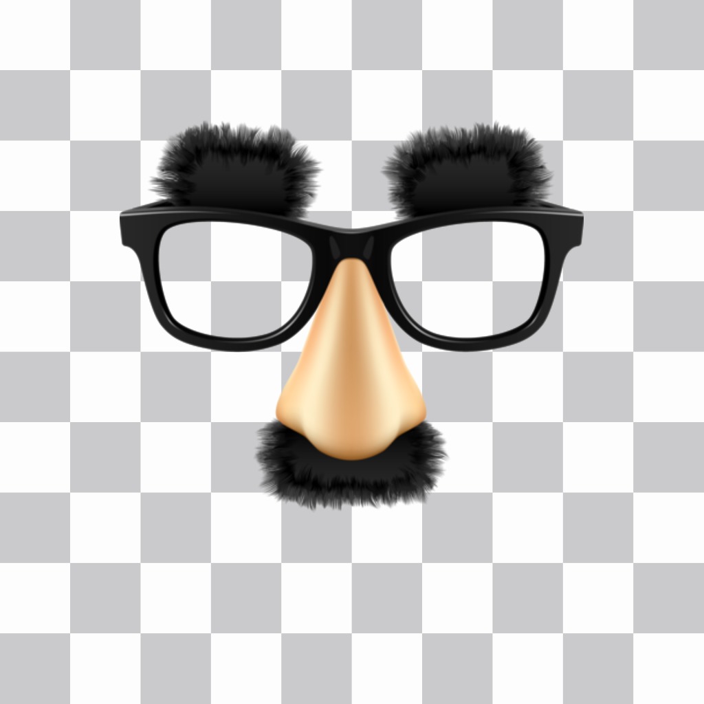 Etiqueta com vidros bigode e sobrancelhas de Groucho Marx, o grande comediante você pode inserir em suas fotos. ..