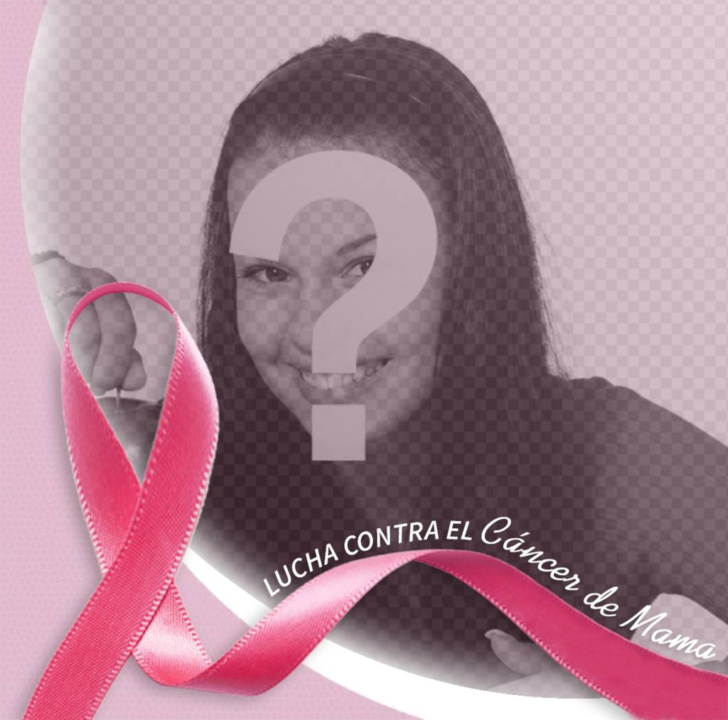 Efeito da foto para sua foto do perfil de um quadro do rosa e fita contra o câncer de mama. ..