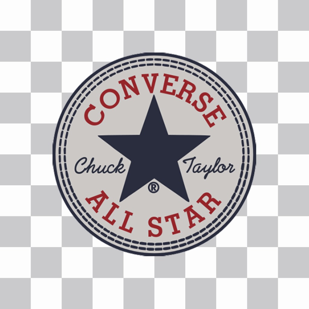 Etiqueta do logotipo do clássico da marca Converse para sua foto. ..