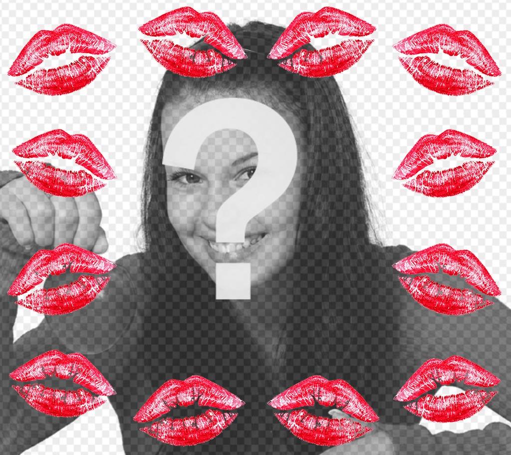 Quadro para enviar sua foto cercada por beijos ..