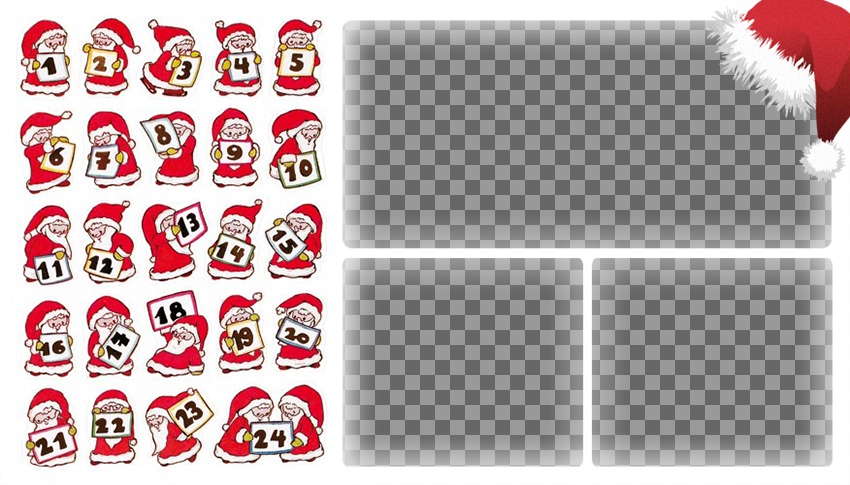 Calendário do Advento para três fotos ..