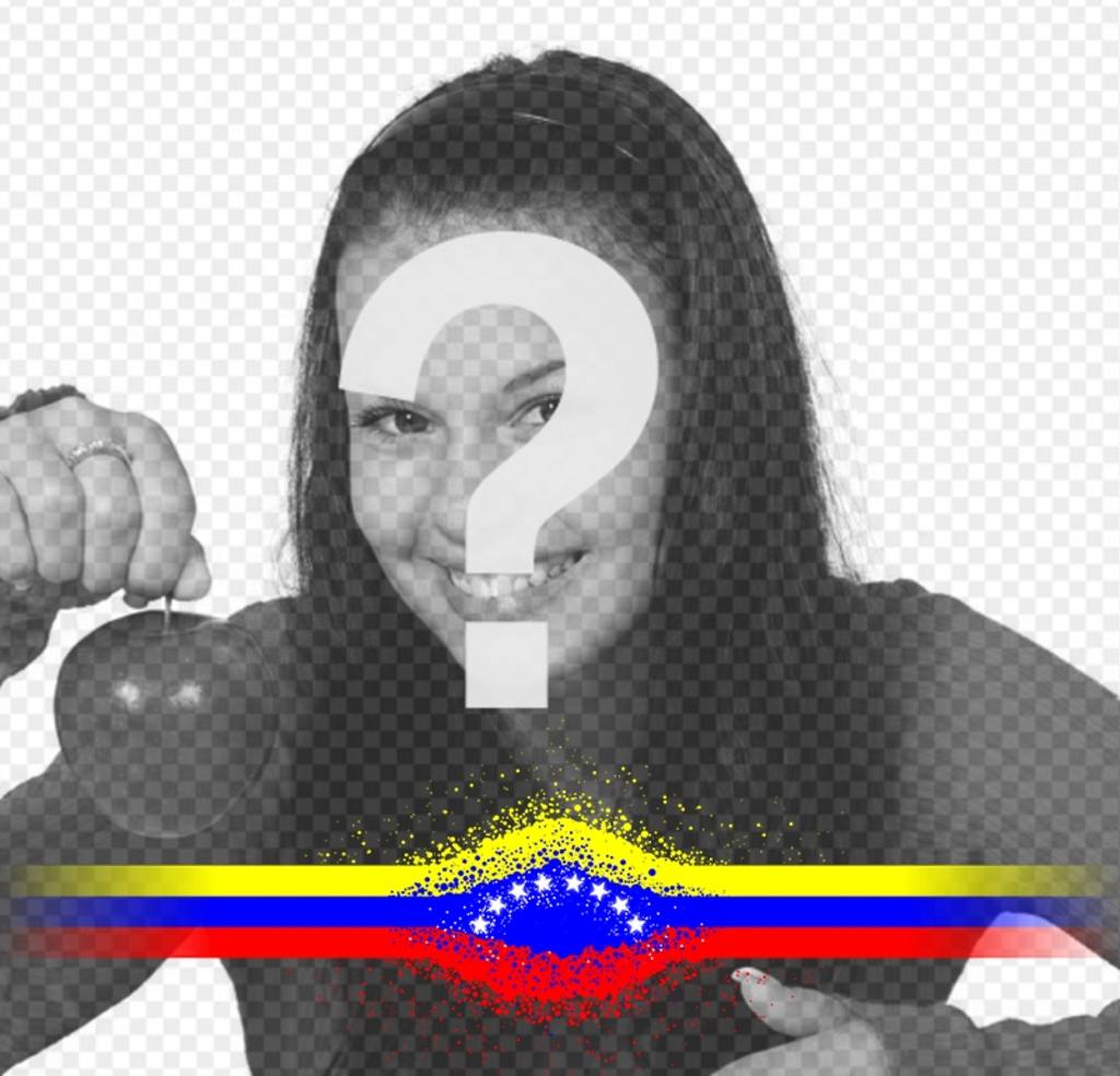 Efeito da foto com uma banda de Venezuela bandeira ..