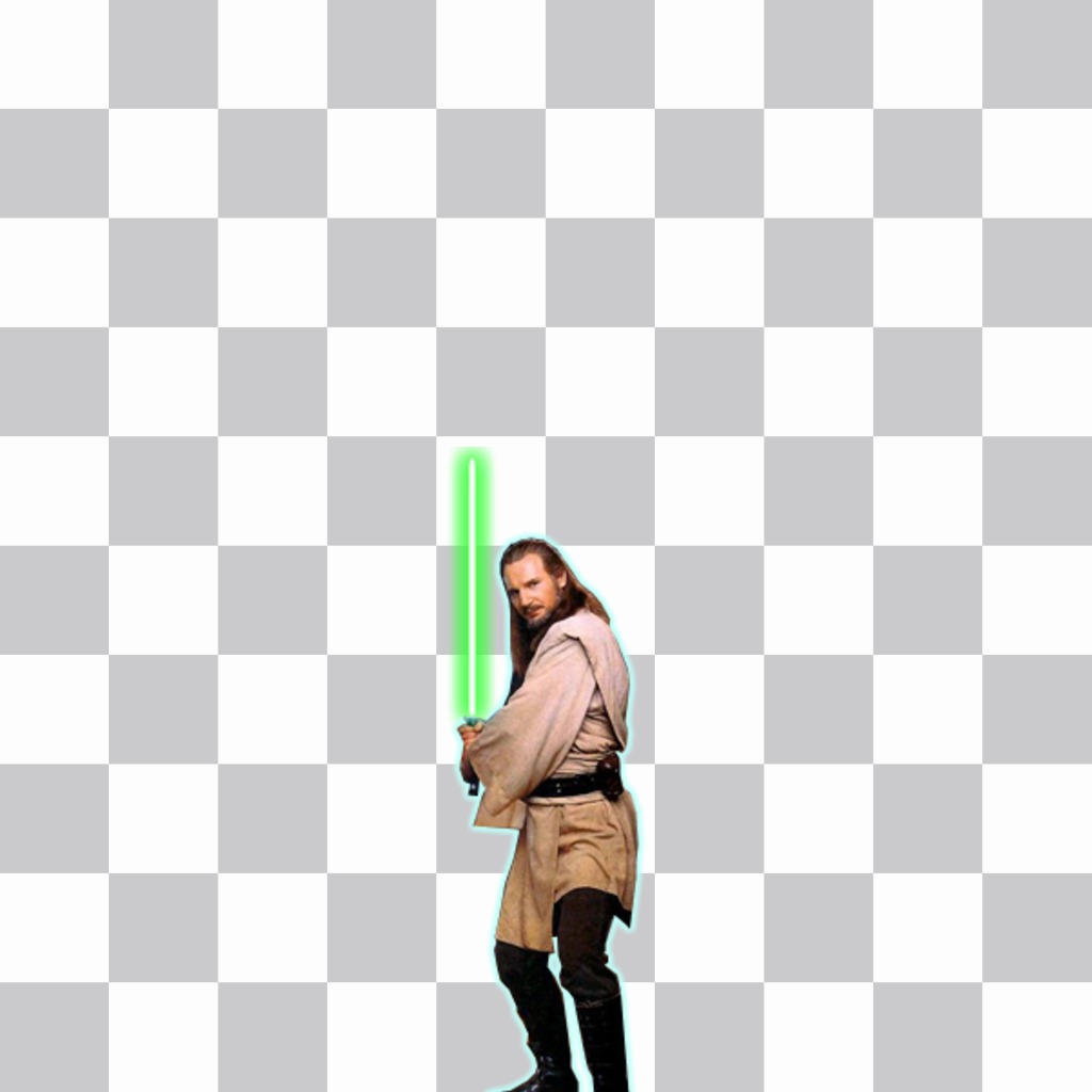 Etiqueta do caráter de Star Wars Qui-Gon Jinn para suas fotos ..