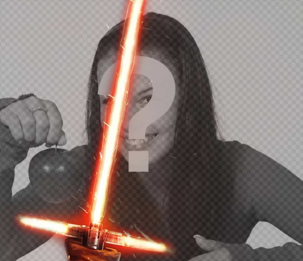 Foto de efeito Kylo Ren sabre de luz para sua foto ..