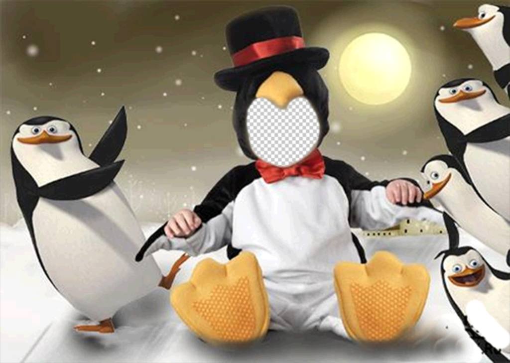 traje do pinguim virtual para as crianças que você pode editar Fotomontagem ..