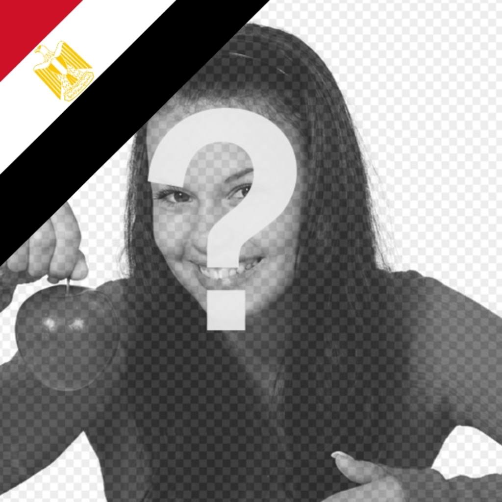 Efeito da foto da bandeira de Egipto no canto de sua foto ..