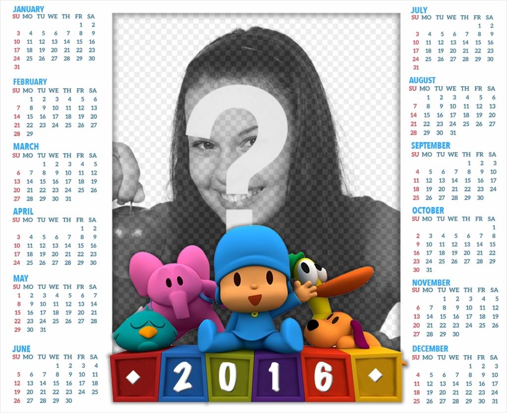Um Calendário 2016 em Inglês perfeito para seus filhos ..