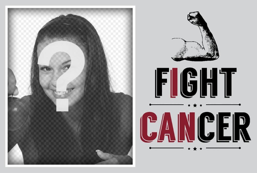 Photo frame contra o cancro com o frase Fight Cancer ..