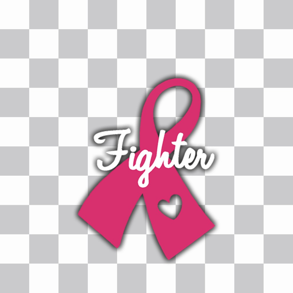 Fita cor de rosa com a palavra FIGHTER contra o câncer de ..
