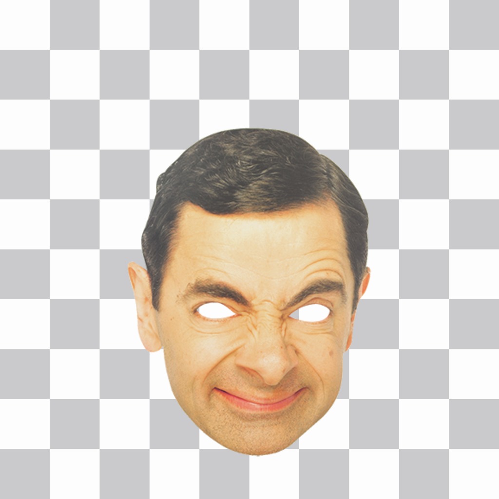 Vista esta máscara engraçada de Mr. Bean rosto e para ..