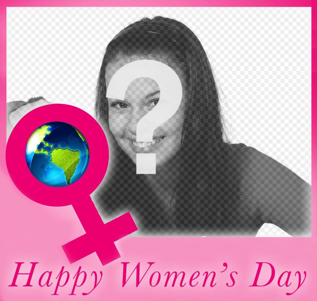 Cartão para fazer upload de uma foto e comemorar Editar Feminino Dia ..