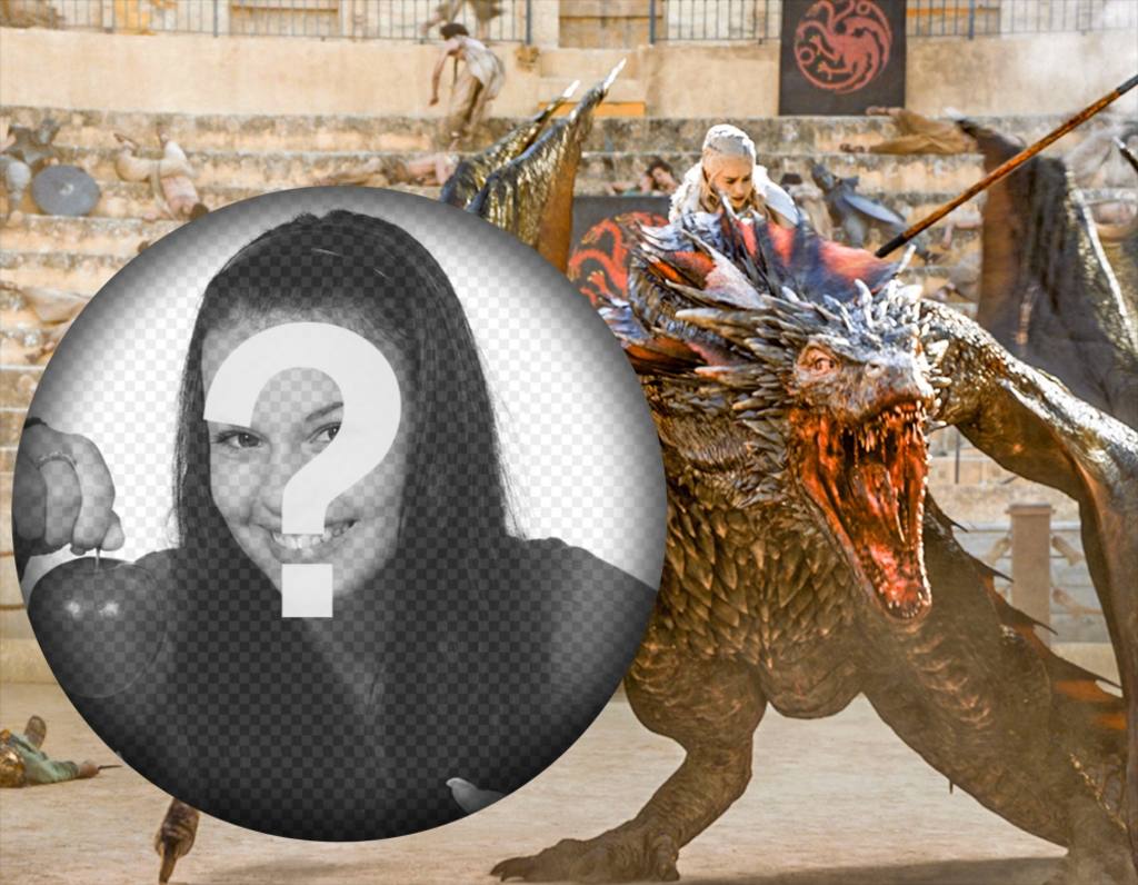 Envie sua foto com Khaleesi e seu dragão em uma cena de Game of Thrones ..